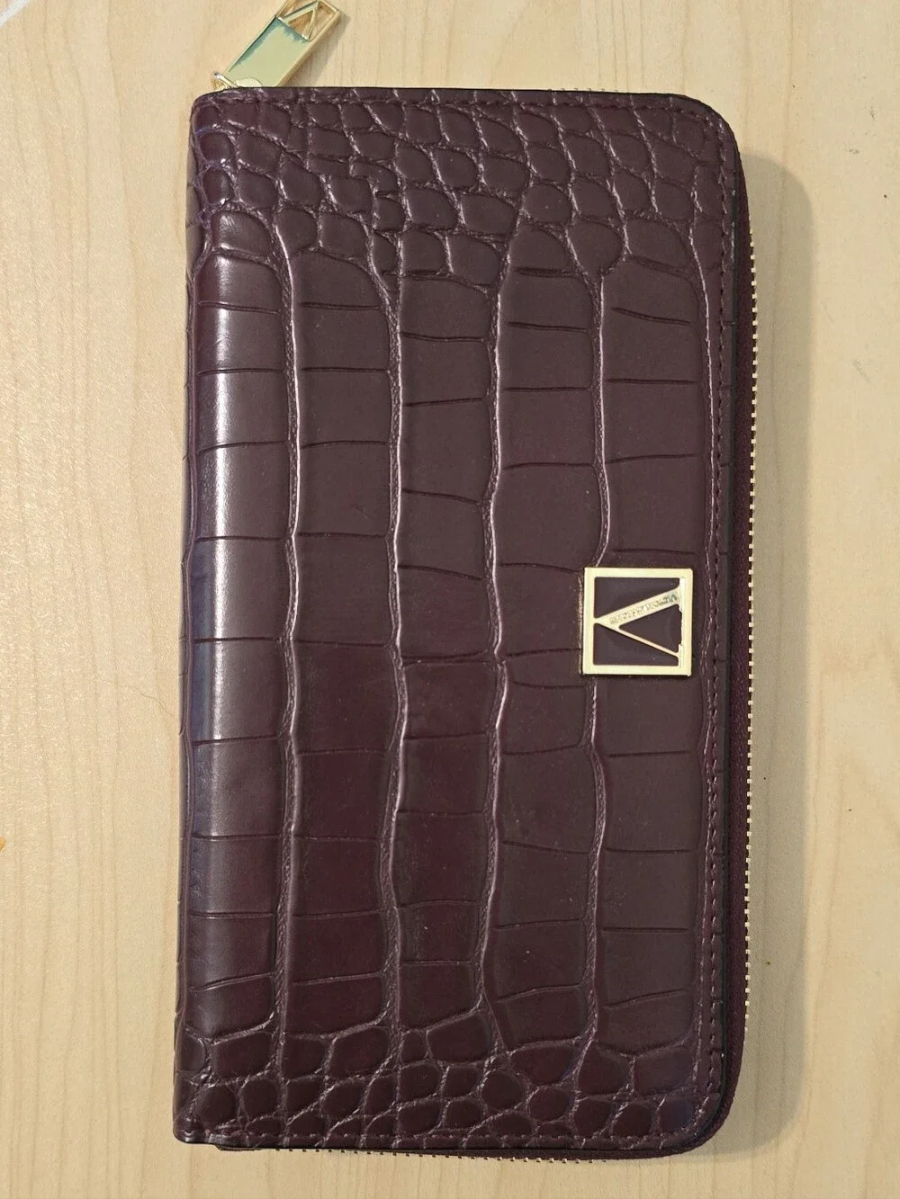 Victoria Secrets Purple Zip-Around Leather Wallet